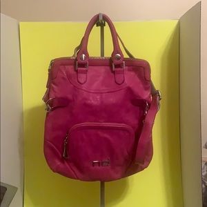 Like new pink Italian suede crossbody bag